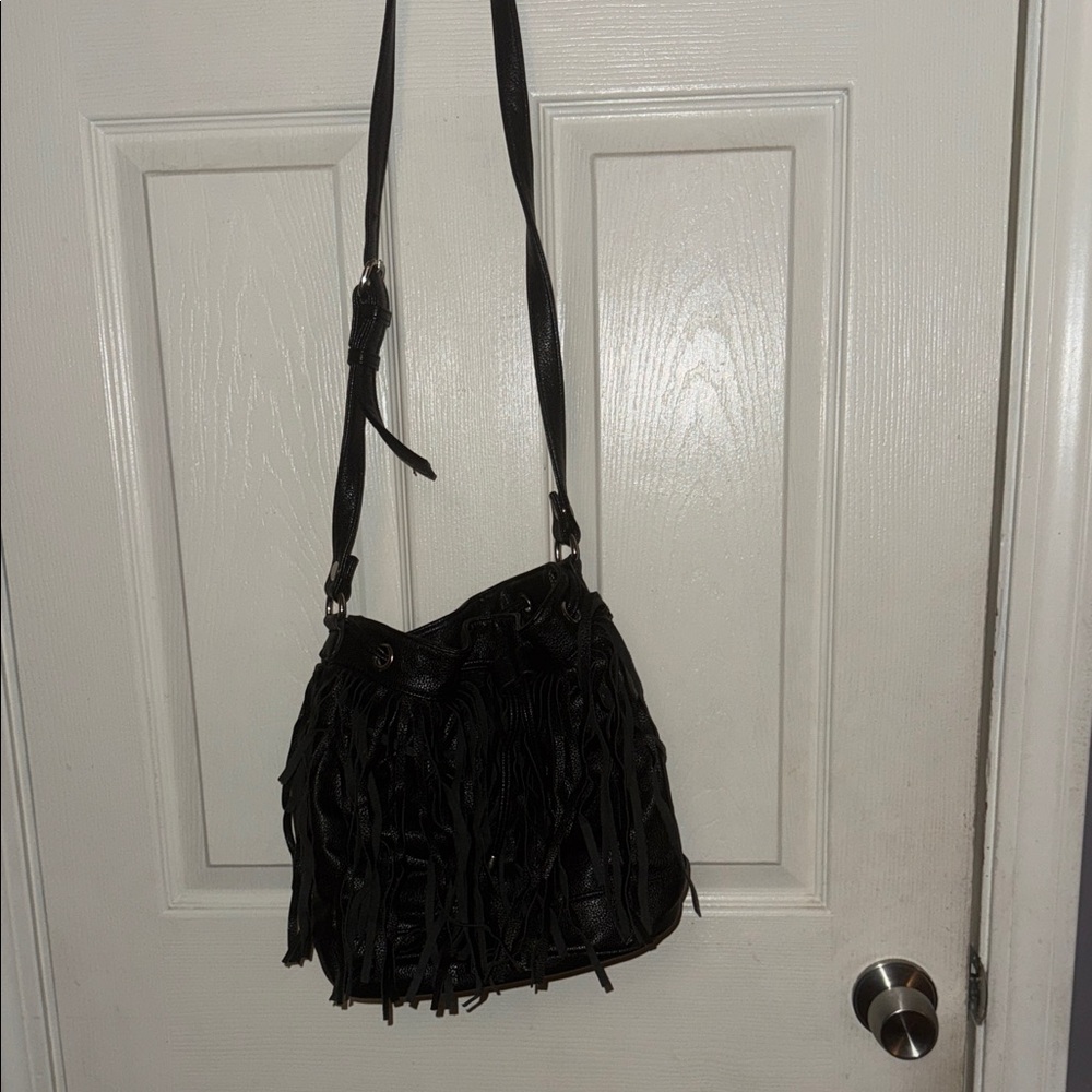 Black Fringe Crossbody Bag - Women